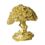 Maxbell Chinese Resin Fortune Money Tree Statue Feng Shui Decor New Year Gift Bonsai Size S