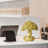 Maxbell Chinese Resin Fortune Money Tree Statue Feng Shui Decor New Year Gift Bonsai Size S