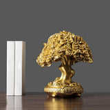 Maxbell Chinese Resin Fortune Money Tree Statue Feng Shui Decor New Year Gift Bonsai Size S