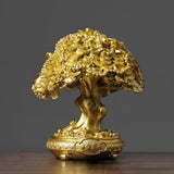Maxbell Chinese Resin Fortune Money Tree Statue Feng Shui Decor New Year Gift Bonsai Size S