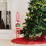 Maxbell Electric Climbing Ladder Santa Claus Doll Christmas Figurine for Xmas Tree Red Ladder
