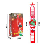 Maxbell Electric Climbing Ladder Santa Claus Doll Christmas Figurine for Xmas Tree Red Ladder