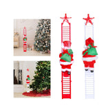 Maxbell Electric Climbing Ladder Santa Claus Doll Christmas Figurine for Xmas Tree Red Ladder