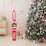 Maxbell Electric Climbing Ladder Santa Claus Doll Christmas Figurine for Xmas Tree Red Ladder