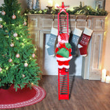 Maxbell Electric Climbing Ladder Santa Claus Doll Christmas Figurine for Xmas Tree Red Ladder