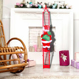 Maxbell Electric Climbing Ladder Santa Claus Doll Christmas Figurine for Xmas Tree Red Ladder
