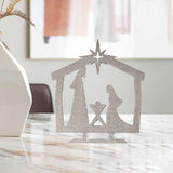 Maxbell Jesus Ornament Holy Family Statue Figurines Jesus Birth Argent Style D