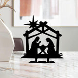 Maxbell Jesus Ornament Holy Family Statue Figurines Jesus Birth Black Style B