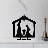 Maxbell Jesus Ornament Holy Family Statue Figurines Jesus Birth Black Style D