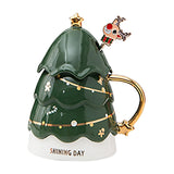 Maxbell Coffee Mug Cup with Lids for Tea Drinks Women Men Gifts Green