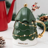Maxbell Coffee Mug Cup with Lids for Tea Drinks Women Men Gifts Green