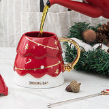 Maxbell Coffee Mug Cup with Lids for Tea Drinks Women Men Gifts Red
