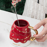 Maxbell Coffee Mug Cup with Lids for Tea Drinks Women Men Gifts Red