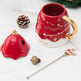 Maxbell Coffee Mug Cup with Lids for Tea Drinks Women Men Gifts Red