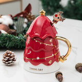 Maxbell Coffee Mug Cup with Lids for Tea Drinks Women Men Gifts Red