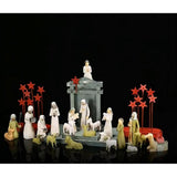 Maxbell Mini Jesus Manger Nativity Scene Wood Structure Ornament for Study Room