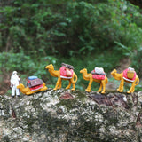 Maxbell 5 Pieces Cute Resin Camel Figurines Statues Landscape Desktop Decor