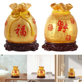 Maxbell Piggy Bank Crafts Figurine Saving Box Feng Shui Ornament for Home Decoration Inverted Fu