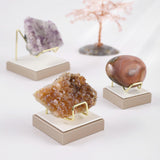 Maxbell Multifunctional Arm Display Stand Holder Placement Racks for Rocks Office M(white champagne)