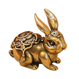 Maxbell Brass Miniature Rabbit Statue Party Supplies for Desktop Bedroom Decoration