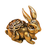 Maxbell Brass Miniature Rabbit Statue Party Supplies for Desktop Bedroom Decoration