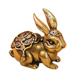 Maxbell Brass Miniature Rabbit Statue Party Supplies for Desktop Bedroom Decoration