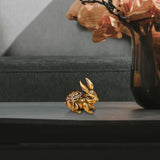 Maxbell Brass Miniature Rabbit Statue Party Supplies for Desktop Bedroom Decoration