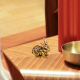 Maxbell Brass Miniature Rabbit Statue Party Supplies for Desktop Bedroom Decoration