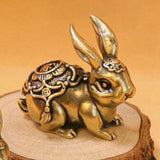 Maxbell Brass Miniature Rabbit Statue Party Supplies for Desktop Bedroom Decoration