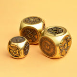 Maxbell Chinese Brass Miniature Decoration 6 Sided Carved Ornaments Collectible Size S