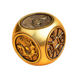 Maxbell Chinese Brass Miniature Decoration 6 Sided Carved Ornaments Collectible Size S