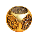 Maxbell Chinese Brass Miniature Decoration 6 Sided Carved Ornaments Collectible Size S