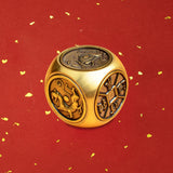 Maxbell Chinese Brass Miniature Decoration 6 Sided Carved Ornaments Collectible Size S