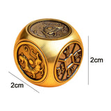 Maxbell Chinese Brass Miniature Decoration 6 Sided Carved Ornaments Collectible Size S