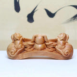 Maxbell Wood Small Bunny Figurine Animal Sculpture for Table Spring Festival
