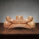 Maxbell Wood Small Bunny Figurine Animal Sculpture for Table Spring Festival