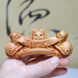 Maxbell Wood Small Bunny Figurine Animal Sculpture for Table Spring Festival