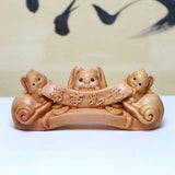 Maxbell Wood Small Bunny Figurine Animal Sculpture for Table Spring Festival
