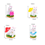 Maxbell 4x Lovely Rabbit Statue DIY Handmade for Fairy Garden Decoration