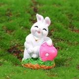 Maxbell 4x Lovely Rabbit Statue DIY Handmade for Fairy Garden Decoration