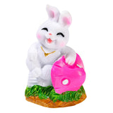 Maxbell 4x Lovely Rabbit Statue DIY Handmade for Fairy Garden Decoration