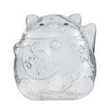 Maxbell Clear Lucky Cat Piggy Bank Ornaments Saving Money Box Glass for party