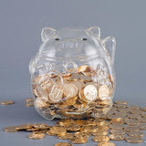 Maxbell Clear Lucky Cat Piggy Bank Ornaments Saving Money Box Glass for party