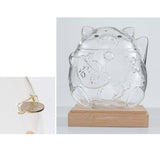Maxbell Clear Lucky Cat Piggy Bank Ornaments Saving Money Box Glass for party