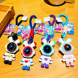Maxbell Cartoon Keyring Car Key Delicate Space Robot for Gifts Decorations Pink