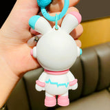 Maxbell Cartoon Keyring Car Key Delicate Space Robot for Gifts Decorations Pink