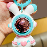 Maxbell Cartoon Keyring Car Key Delicate Space Robot for Gifts Decorations Pink