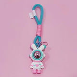 Maxbell Cartoon Keyring Car Key Delicate Space Robot for Gifts Decorations Pink