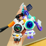 Maxbell Cartoon Keyring Car Key Delicate Space Robot for Gifts Decorations Black
