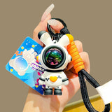 Maxbell Cartoon Keyring Car Key Delicate Space Robot for Gifts Decorations Black